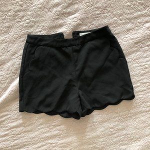 Black scallop shorts